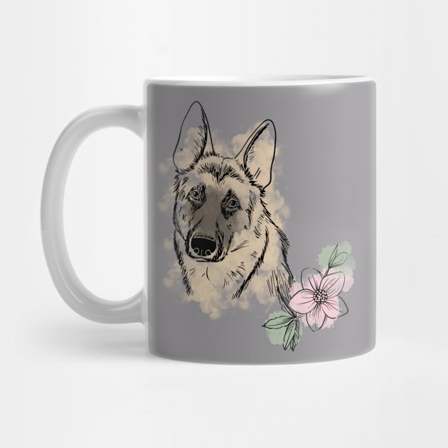 German shepard in watercolor style by artofstacy